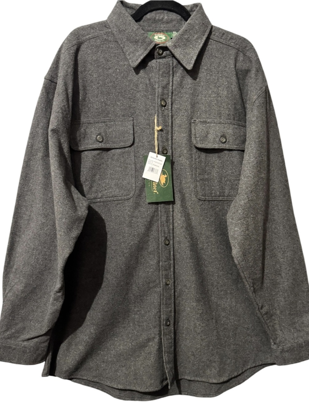 Stillwater Supply Co Men’s XL Cotton Flannel Workshirt Shacket NWT Gray
